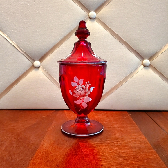 Vintage Westmoreland Handpainted Candy Dish